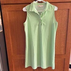 Jude Connally Mint Striped Sleeveless Dress